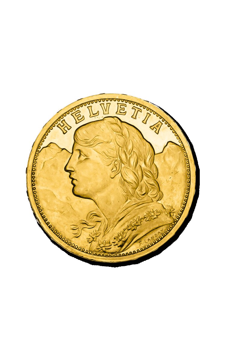 Prix 20 Francs Croix Suisse — cours or