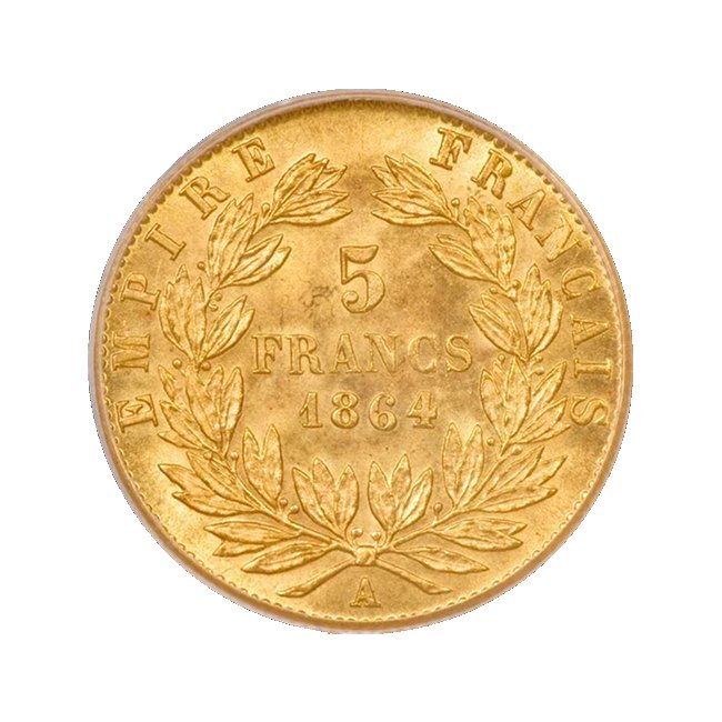 Prix 5 F Napoleon — cours or