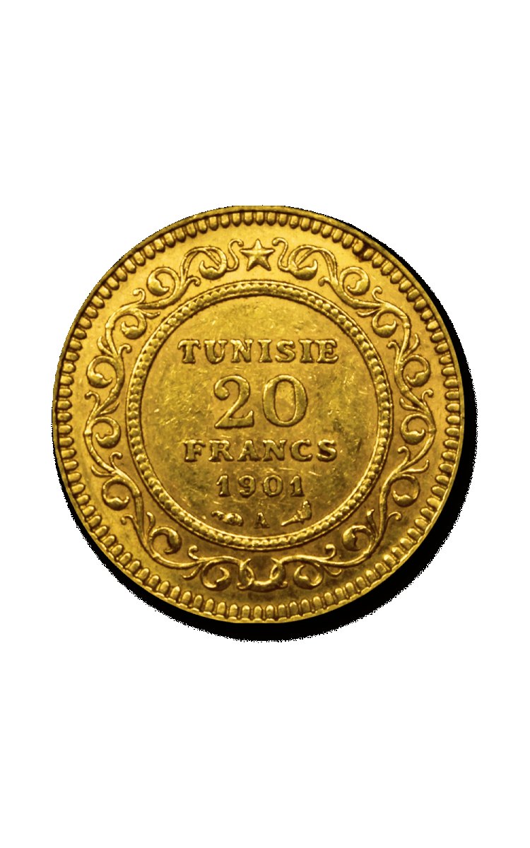 Prix 20 Francs Tunisie — cours or
